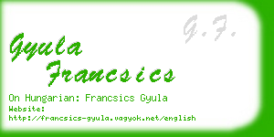 gyula francsics business card